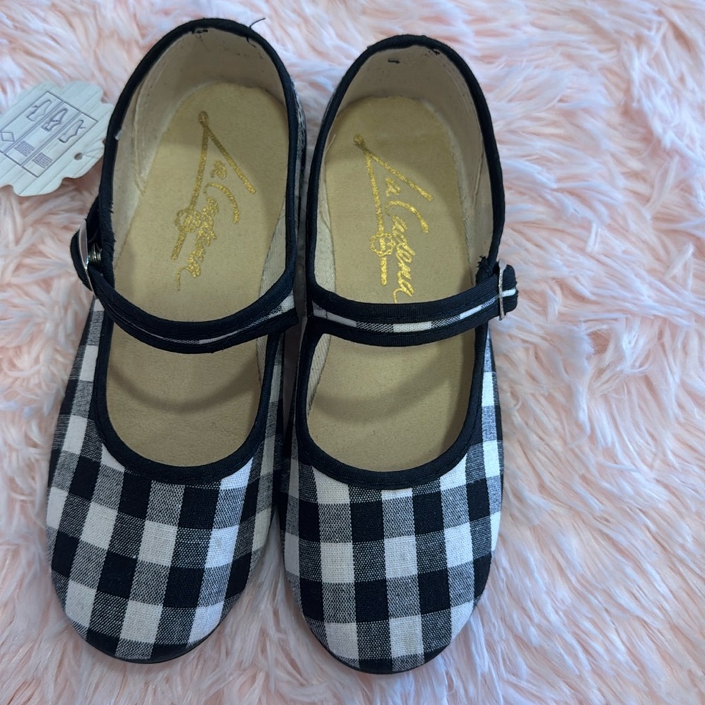 La Cadena Black Gingham Mary Jane